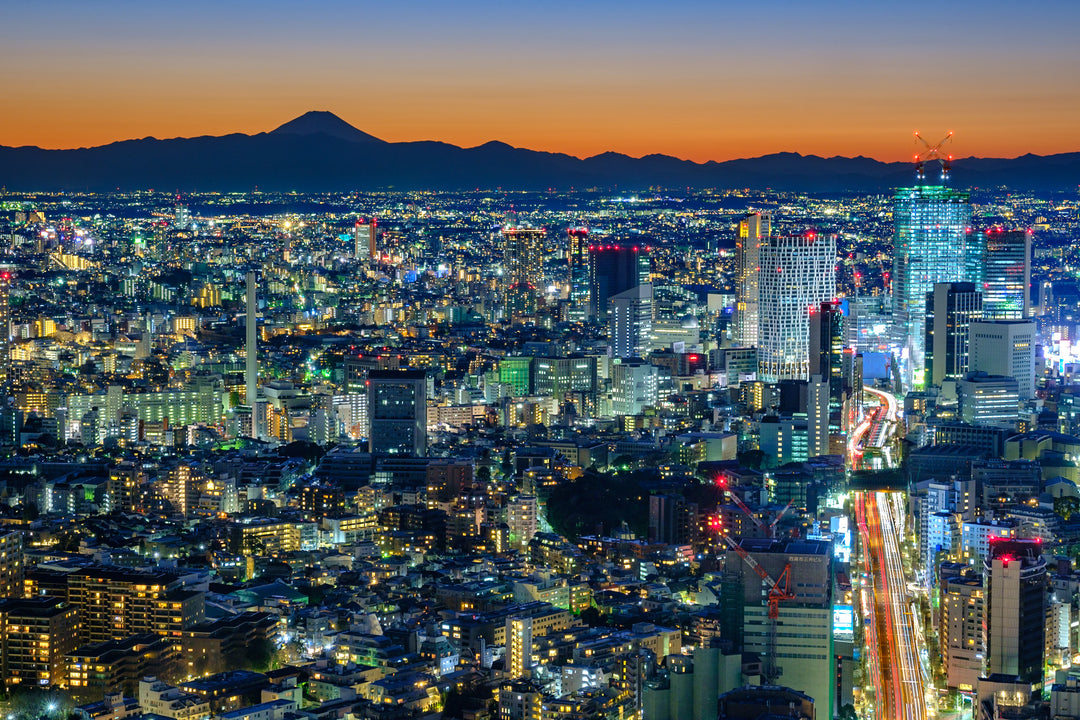 Tokyo and Mt Fuji at sunset- Shibuya